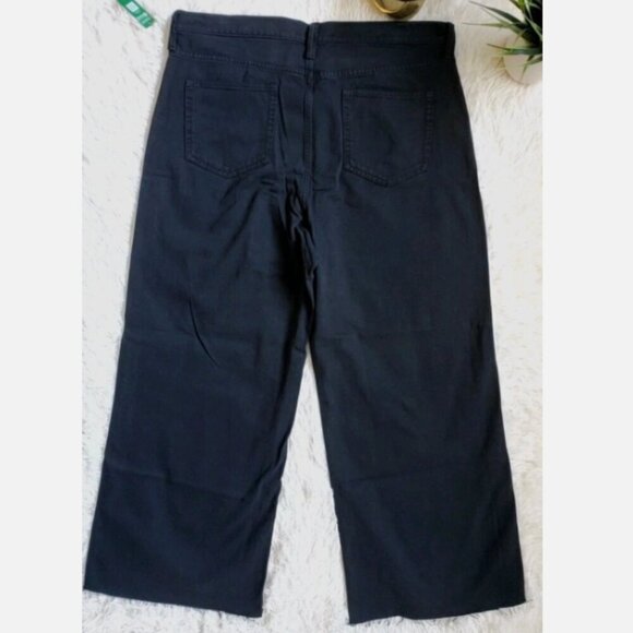 GAP High Rise Wide-Leg Black Wash Raw Hem Jeans Plus Size 35/20 - Picture 8 of 9